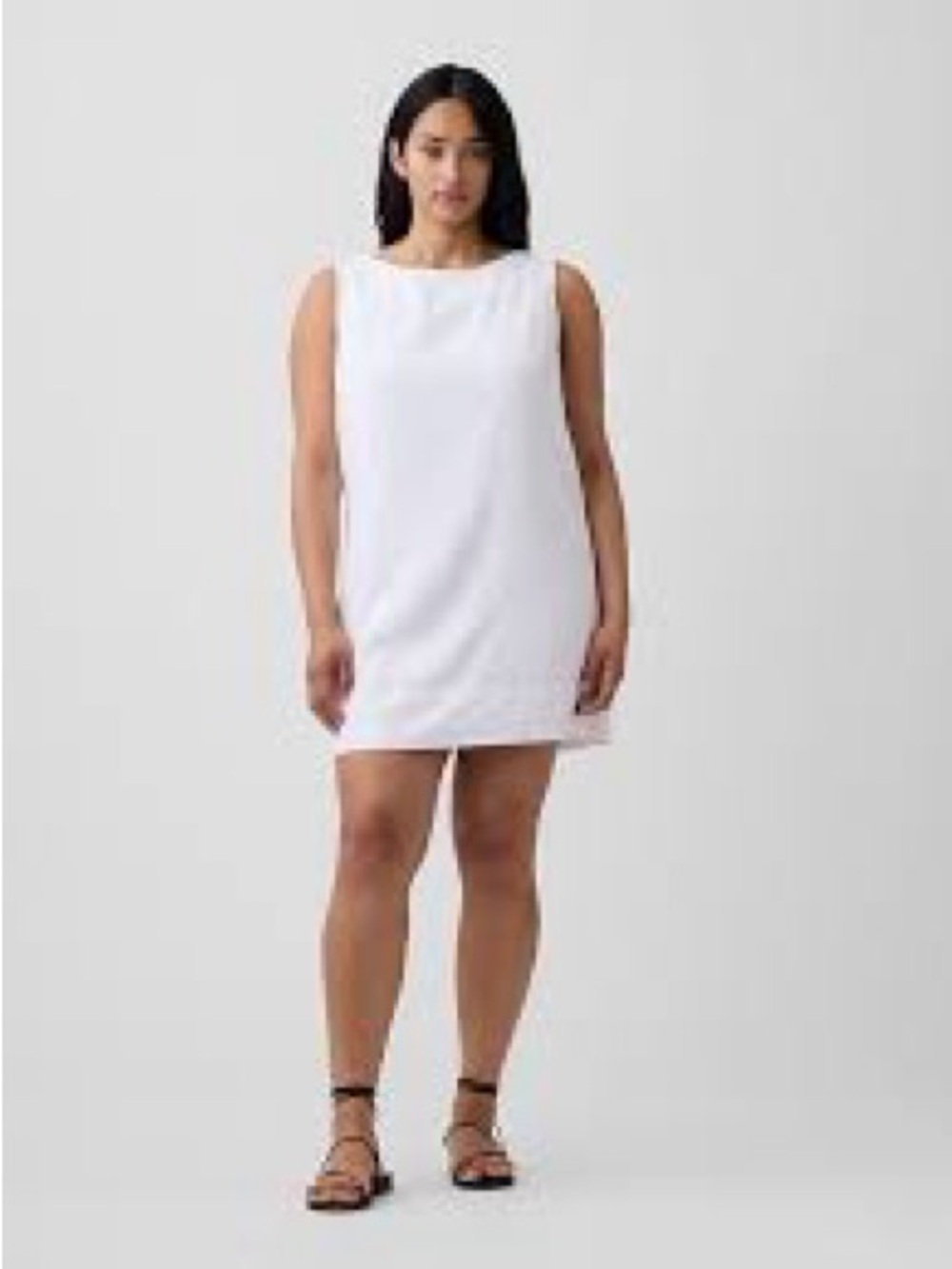 Brooks Brothers White Sleeveless Mini Shift Dress